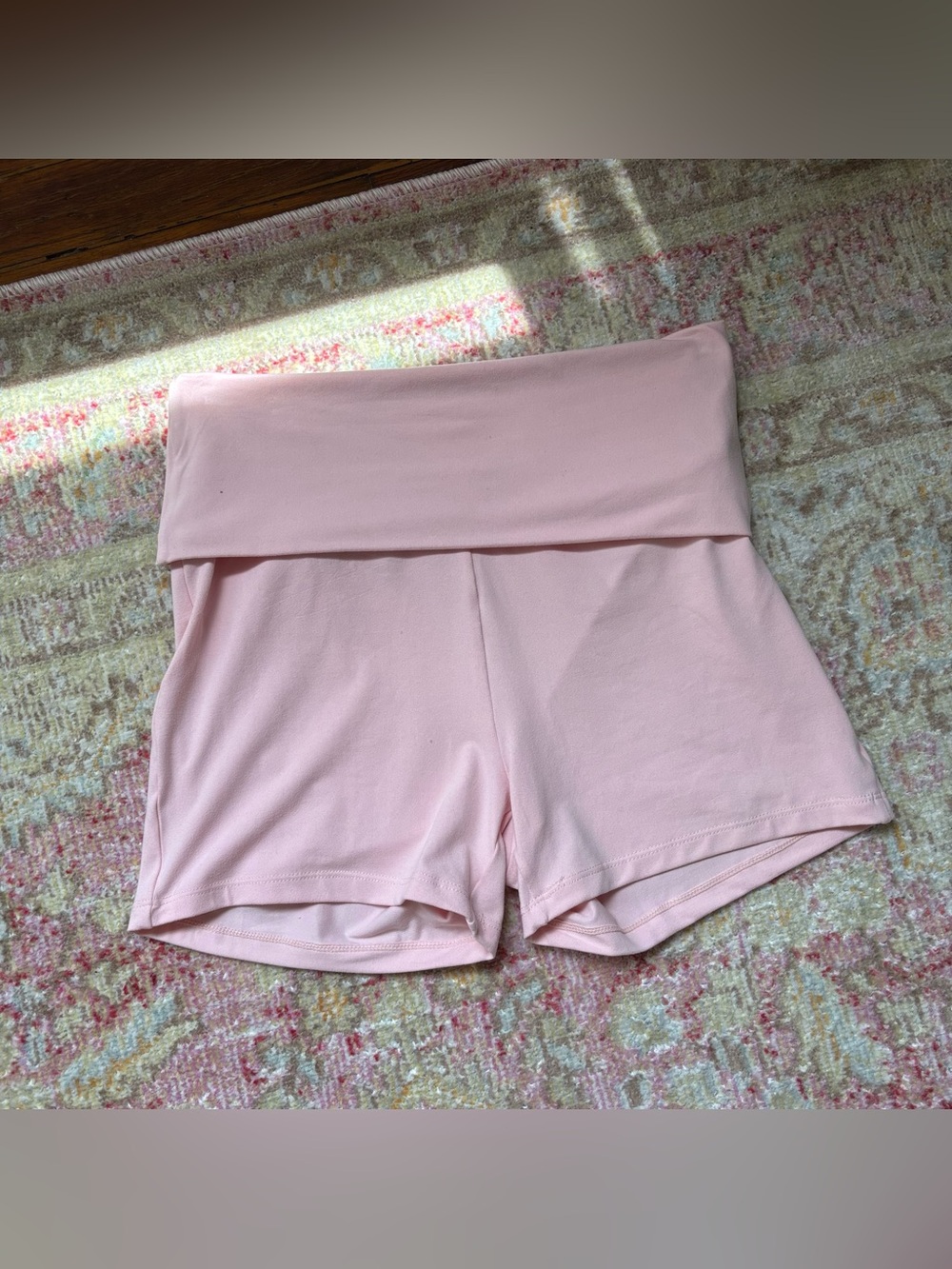 foldover soft knit mini shorts